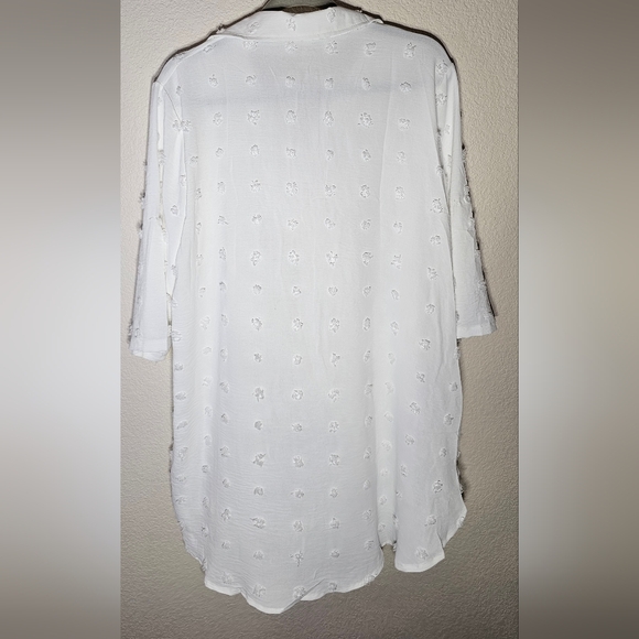 White Polka Dot Tunic Swimsuit Cover-up - Picture 4 of 7